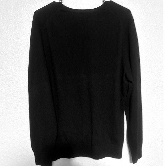 Lands End 100% Cashmere Black V Neck Sweater Women's XL 18-20 Quite Luxury - Picture 7 of 8